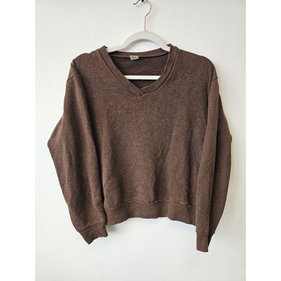 True Vintage Washington Mills WPL3107 Boxy Medium‎ 38-40 Brown V-neck Sweater